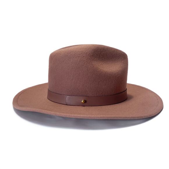 LACK OF COLOR The Fleur Wool Fedora Hat in Dusty Mauve Size 55cm/S - Picture 4 of 13